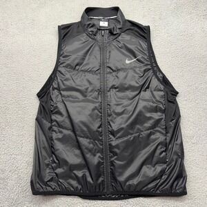 Nike 689475-010 Mens XL Black Aeroloft Polyfill Full-Zip Running Puffer Vest